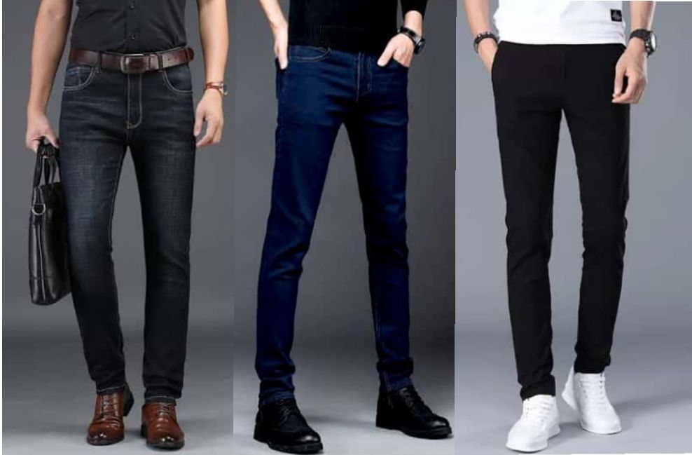 3 In 1 Smart STOCK Jeans For Men- Black +Blue + Wash Black
