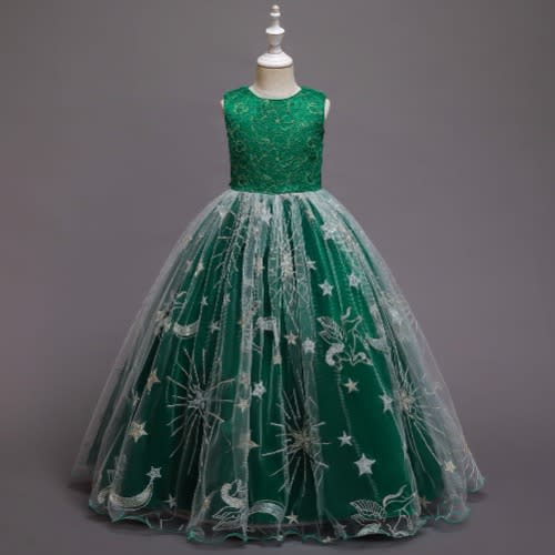 Big Girls Moon Design Gowns - Green