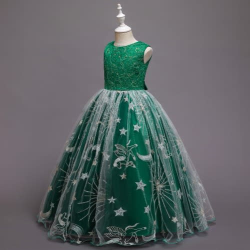 Big Girls Moon Design Gowns - Green