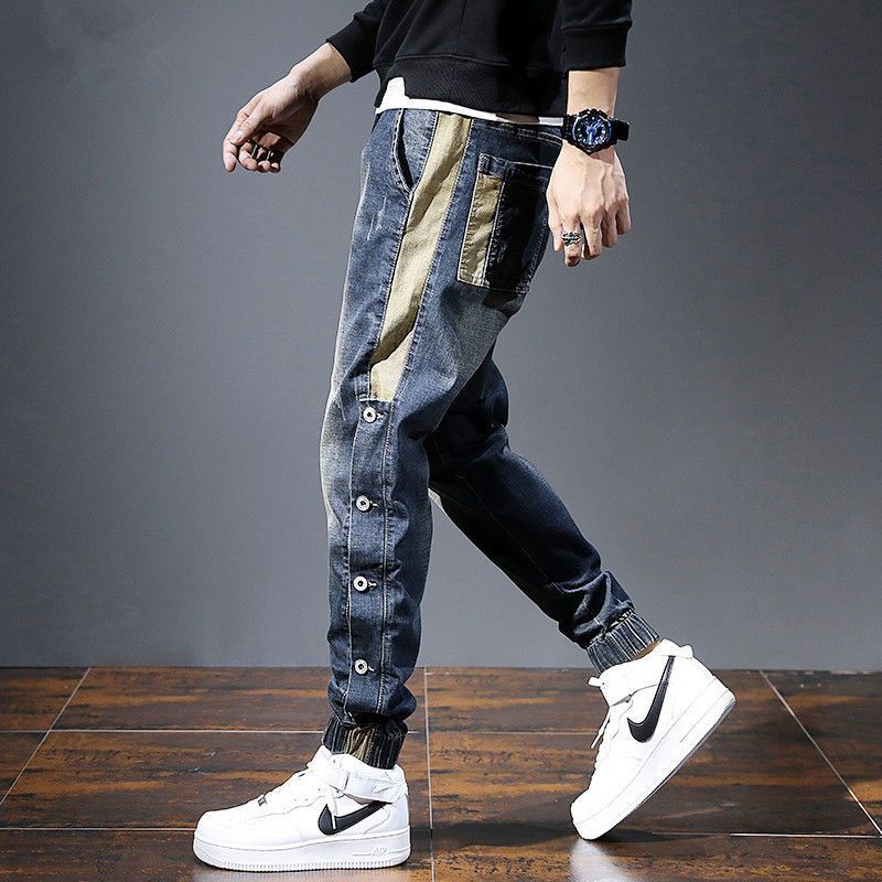 Jeans Men Straight Korean Loose Vintage Cargo Pants