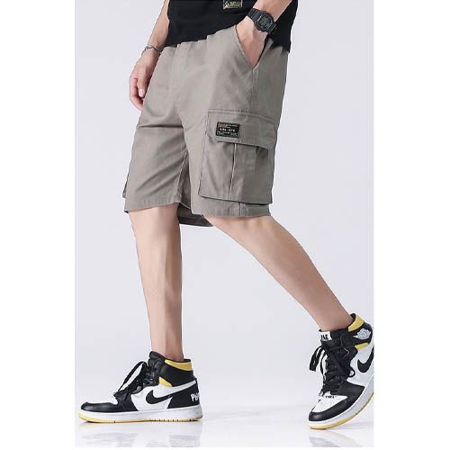Clearance -Casual Elastic Waist Cargo Shorts Relaxed Fit Outdoor Work Shorts