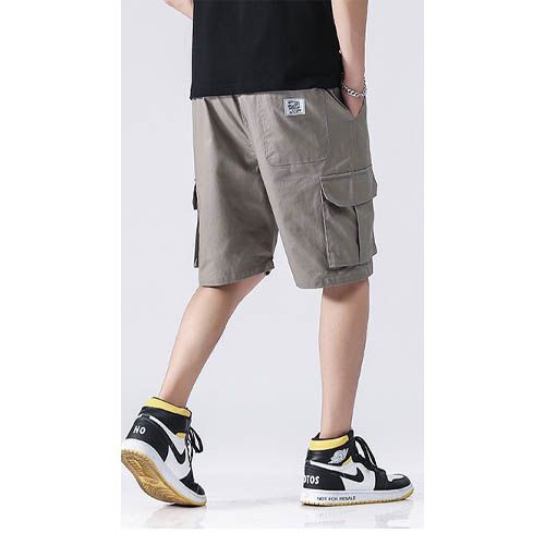 Clearance -Casual Elastic Waist Cargo Shorts Relaxed Fit Outdoor Work Shorts