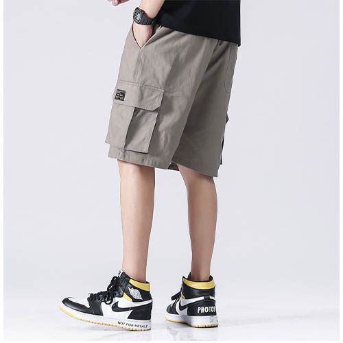 Clearance -Casual Elastic Waist Cargo Shorts Relaxed Fit Outdoor Work Shorts