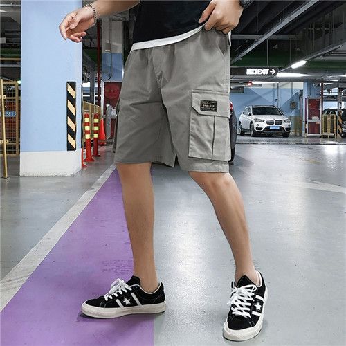 Clearance -Casual Elastic Waist Cargo Shorts Relaxed Fit Outdoor Work Shorts