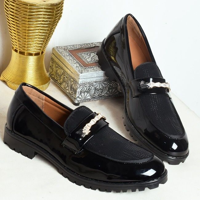 LUCA Men's Trend CHAIN Designers SHOE BLACK