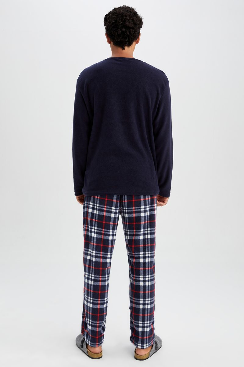 Man- 2-Pack Crew Neck Long Sleeve Regular Fit Homewear Knitted Sets-Navy Blue