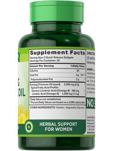 Cold Pressed Evening Primrose Oil - 60 Softgels