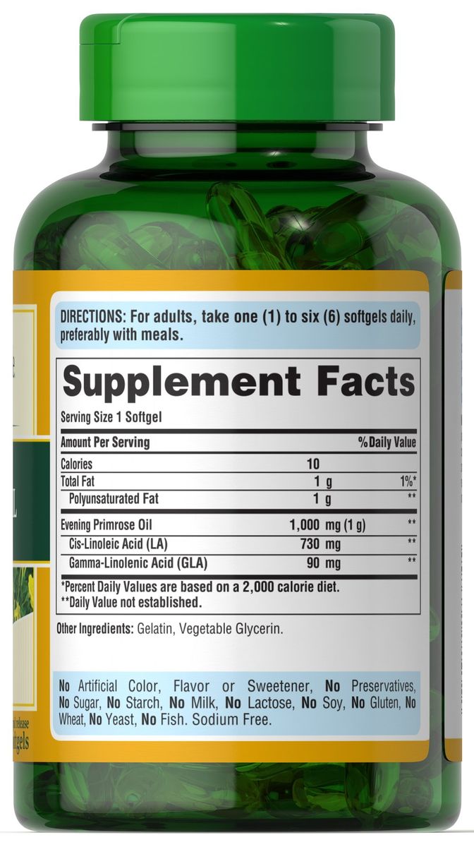 Evening Primrose Oil 1000 Mg With GLA X120 Softgels