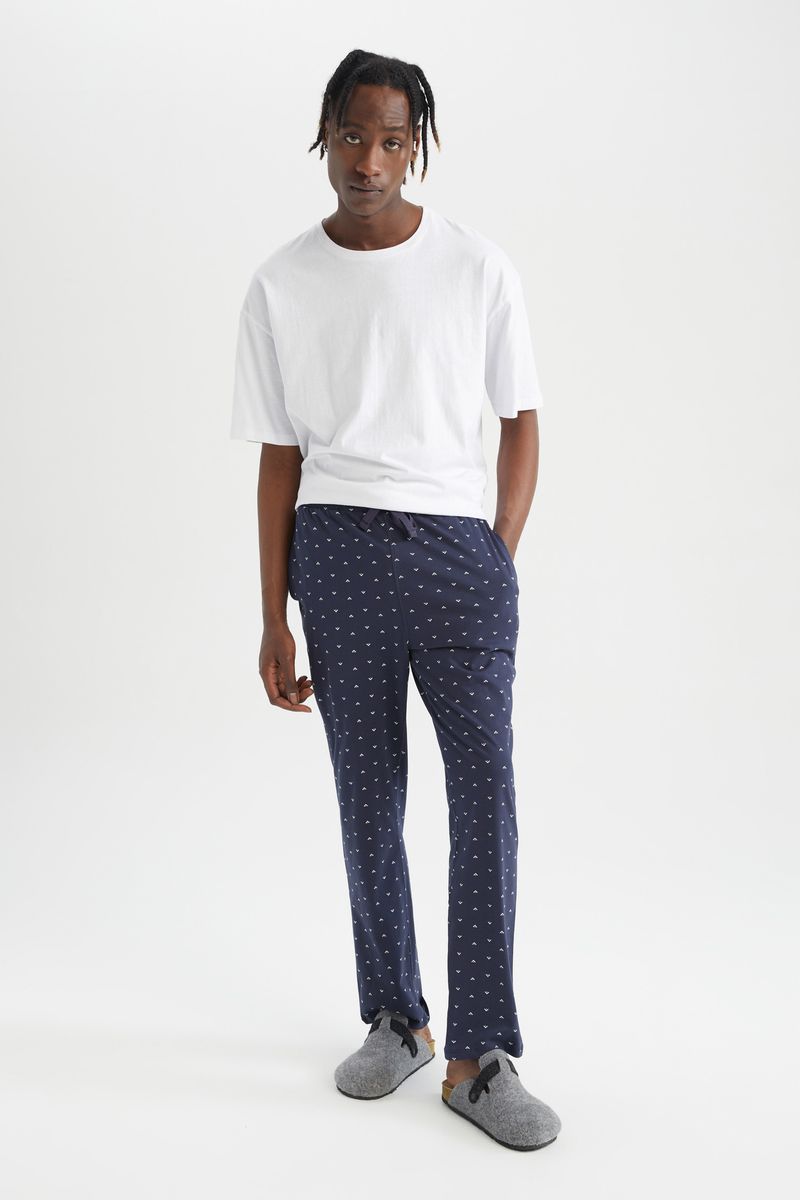 Man Homewear Regular Fit Knitted Bottoms -Navy