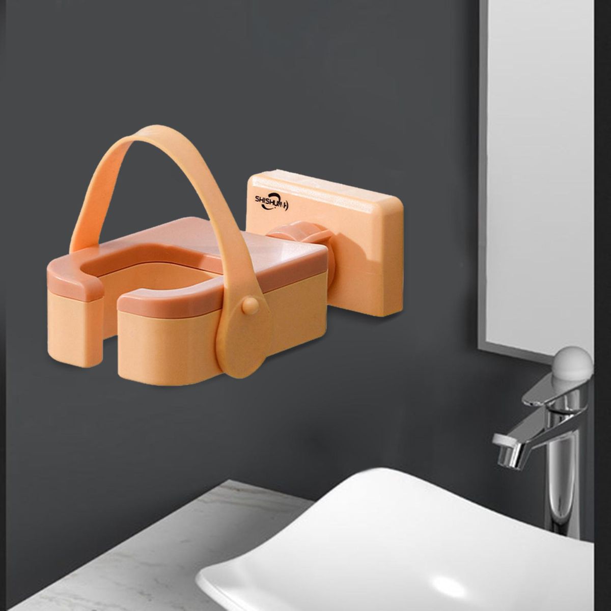 Hair Dryer Holder Adjustable Stable Durable Silicone Band Hands Yellow