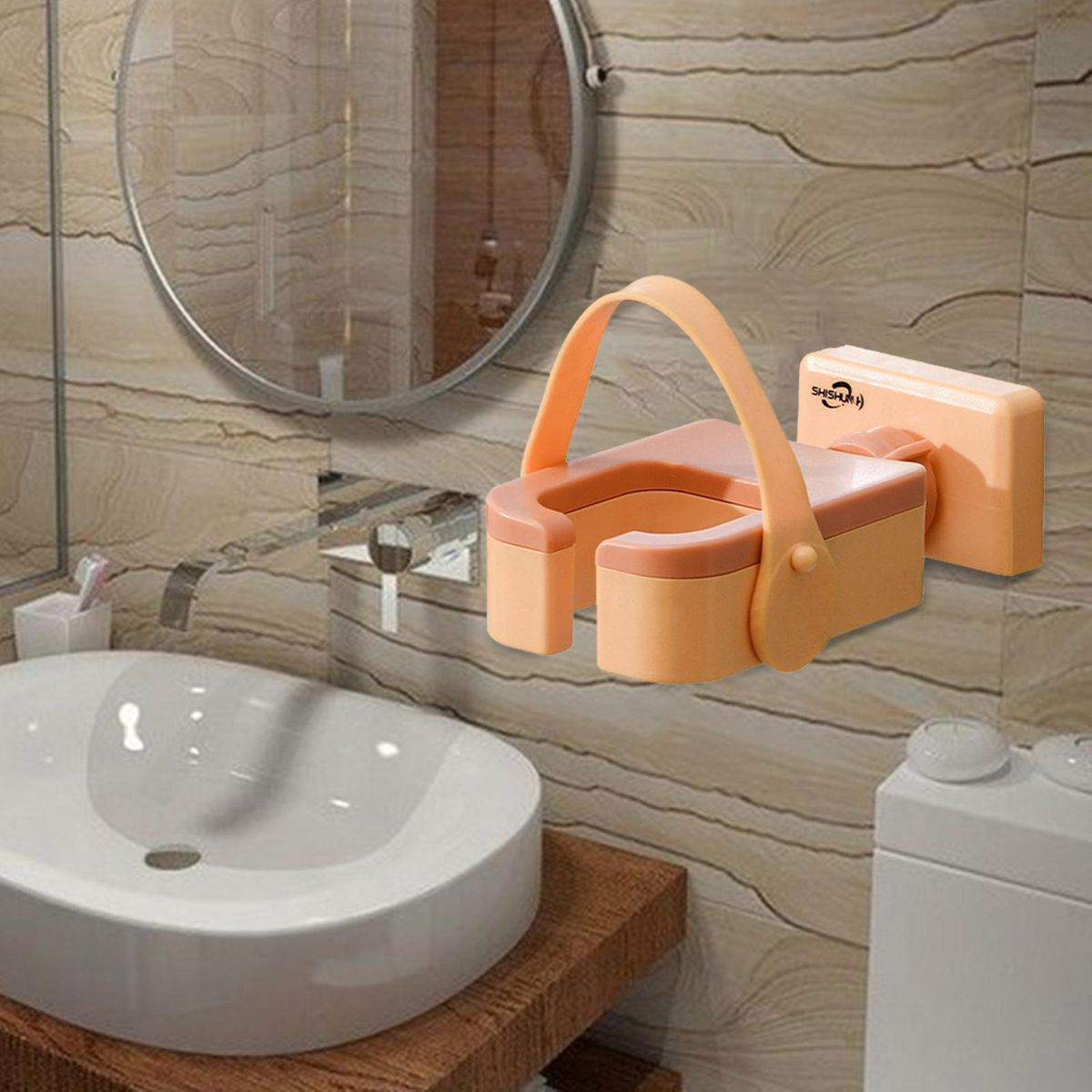 Hair Dryer Holder Adjustable Stable Durable Silicone Band Hands Yellow