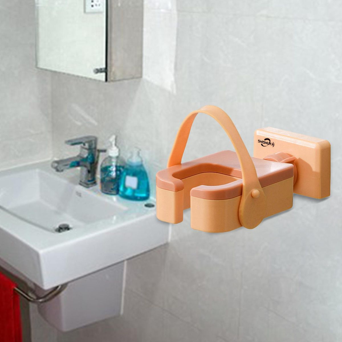 Hair Dryer Holder Adjustable Stable Durable Silicone Band Hands Yellow