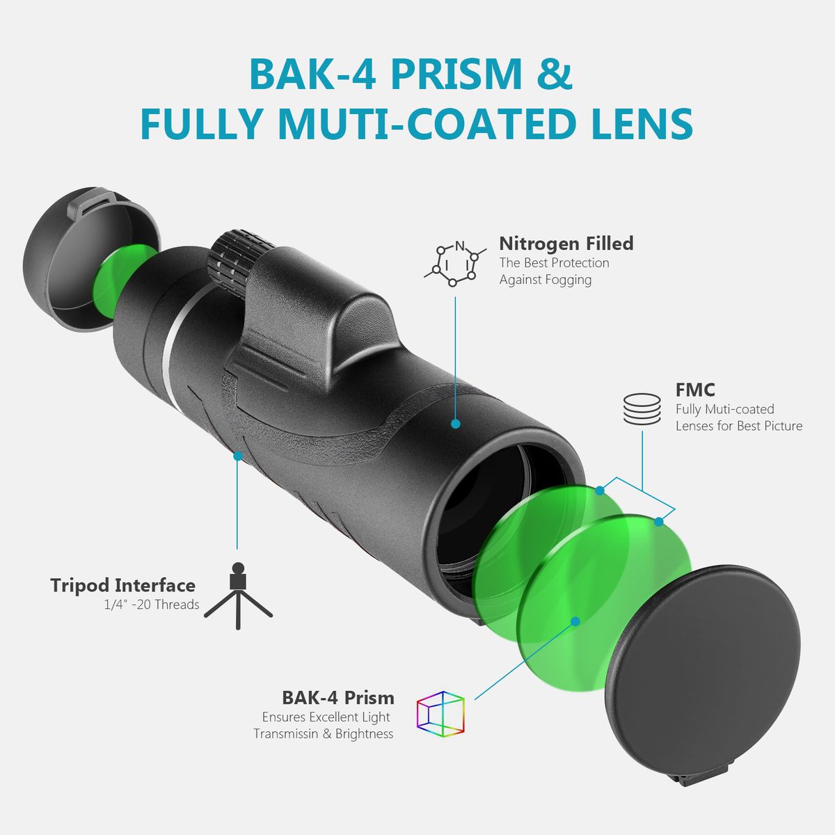 Telescope, 12X50 HD With Smartphone Holder And Tripod