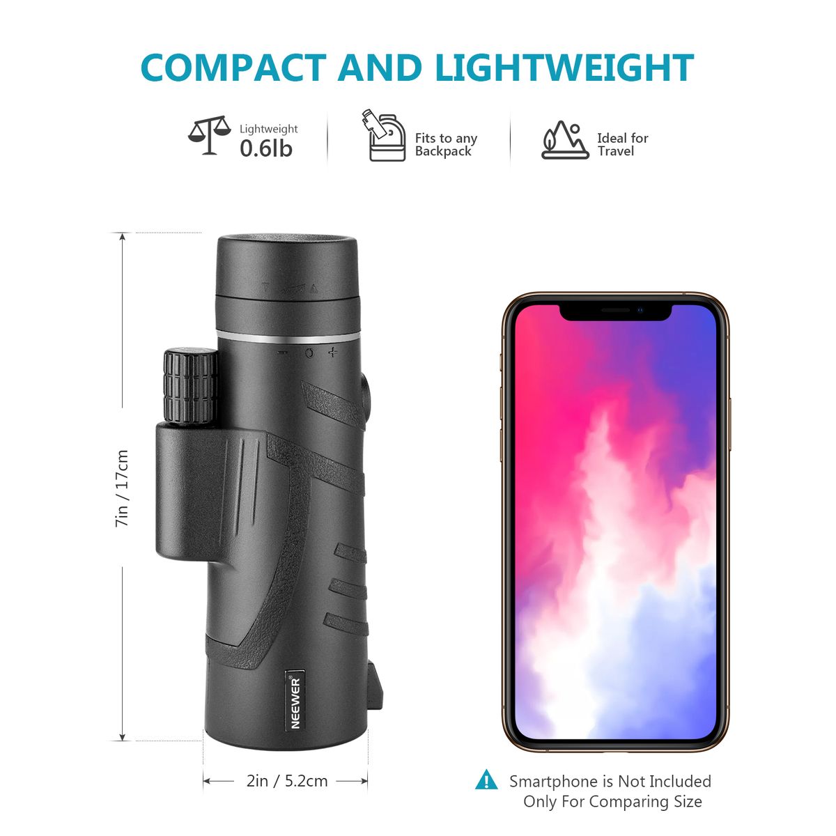 Telescope, 12X50 HD With Smartphone Holder And Tripod
