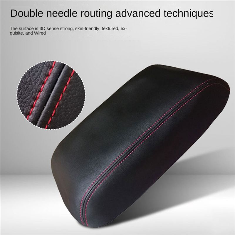 For Toyota Camry 2007-2011 Car Center Console Armrest Cover Arm Rest Cover Pad Protector Accessories Black+Red