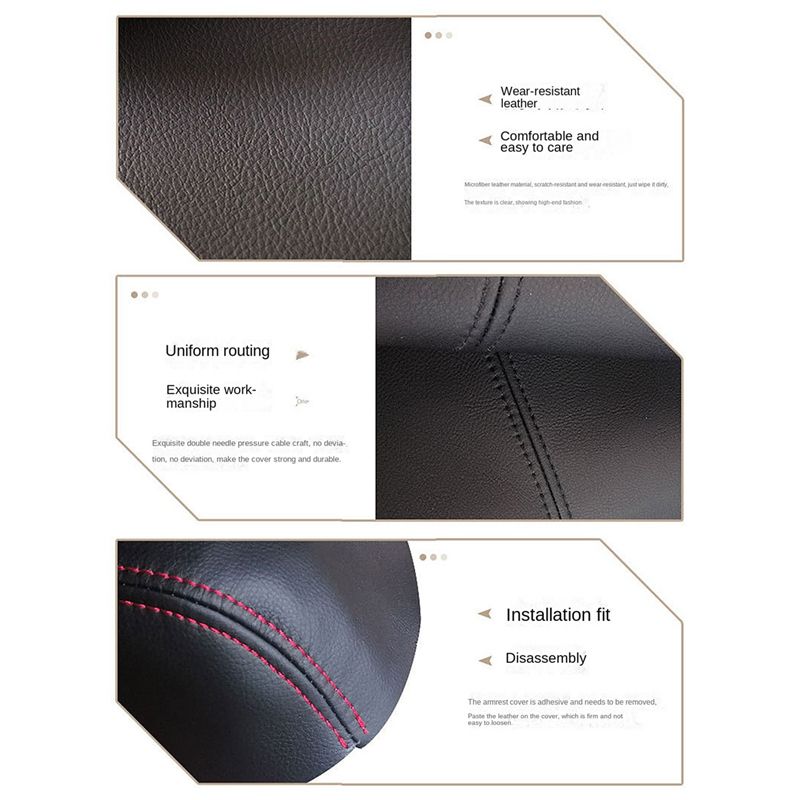 For Toyota Camry 2007-2011 Car Center Console Armrest Cover Arm Rest Cover Pad Protector Accessories Black+Red