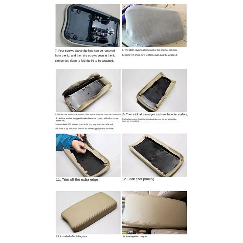 For Toyota Camry 2007-2011 Car Center Console Armrest Cover Arm Rest Cover Pad Protector Accessories Black+Red