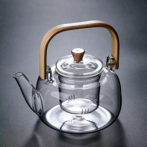 Glass Teapot Bamboo Handle Beam Teapot High Borosilicate Kung Fu Teapot Electric Ceramic Stove Teapot Bamboo Beam Teapot