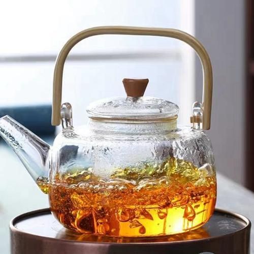 Glass Teapot Bamboo Handle Beam Teapot High Borosilicate Kung Fu Teapot Electric Ceramic Stove Teapot Bamboo Beam Teapot