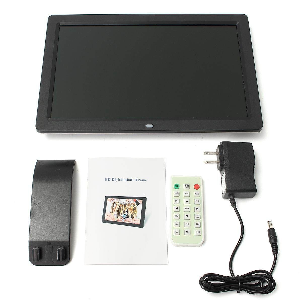 12'' 32G HD LED Digital Photo Frame Picture Alarm Clock Movie MP4 Player Frameless