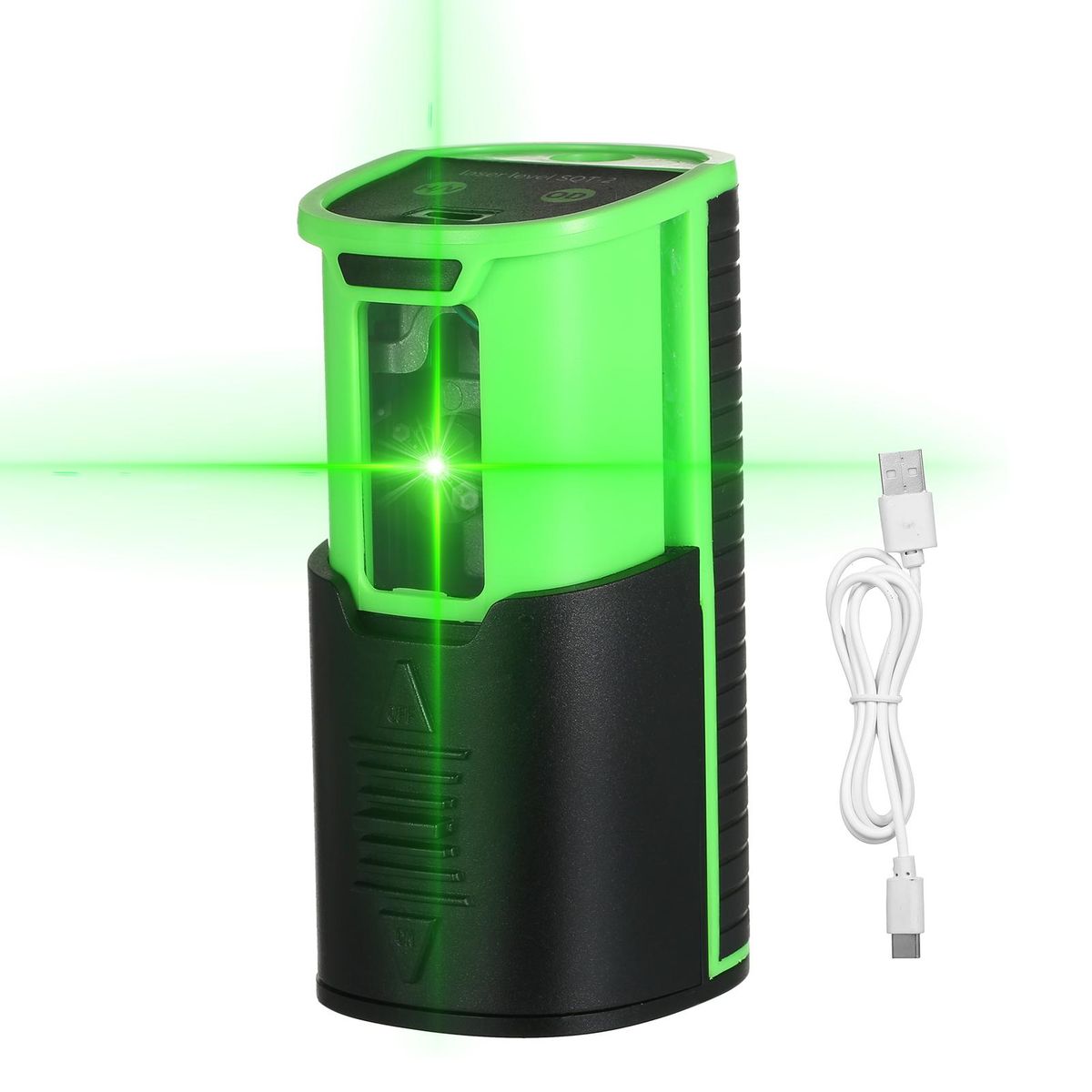Self-leveling Laser Level 100ft/30m Outdoor Green Cross Line Laser Level with Vertical Beam Spread Covers of 150° Selectable Laser Lines For Outdoor Indoor Picture Hanging Wall Tile TYPE-C Charging