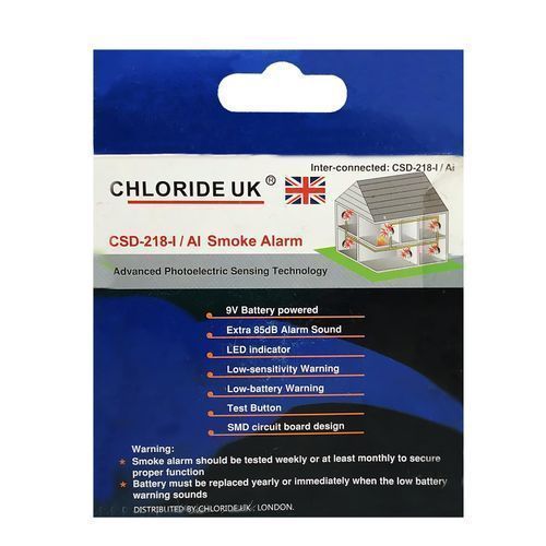 12pcs- Chloride UK Standalone Smoke Alarm (White)