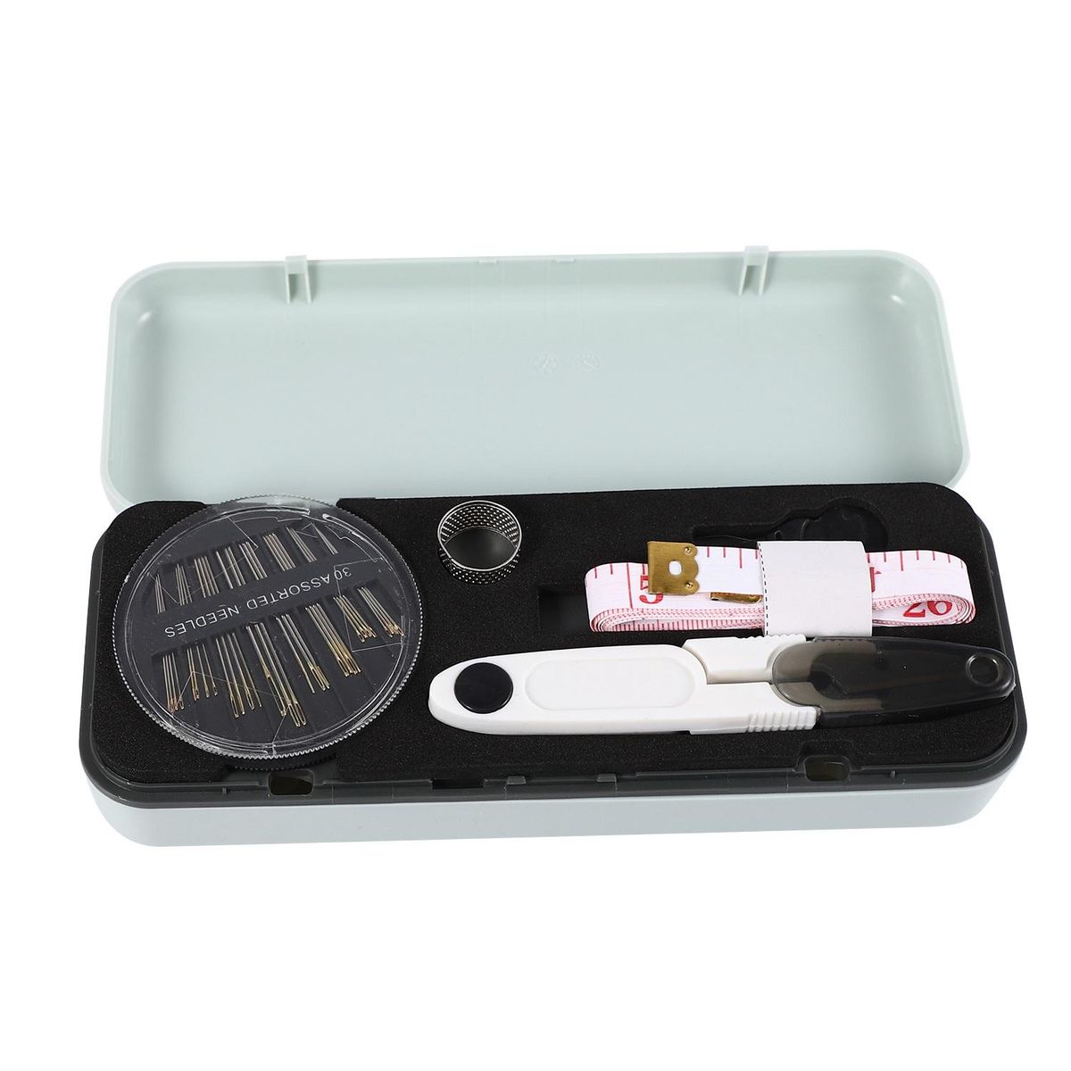 1 Set Multifunctional Portable Sewing Threads Kit for Home Travel Professional Sewing Organizer Storage Box,Light Blue