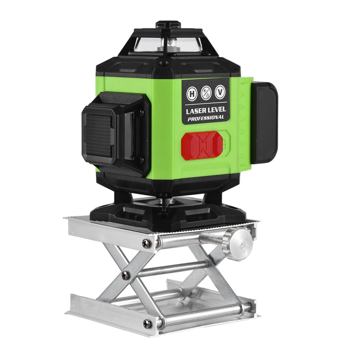 Laser Level Meter Multifunctional 4*360° 16 Lines Laser Level 3° Self-leveling Leveling Tool Green Beam Vertical Horizontal Line IP54 Waterproof Outdoor Portable with Carrying Bag Remote Control Detachable Lithium Battery f