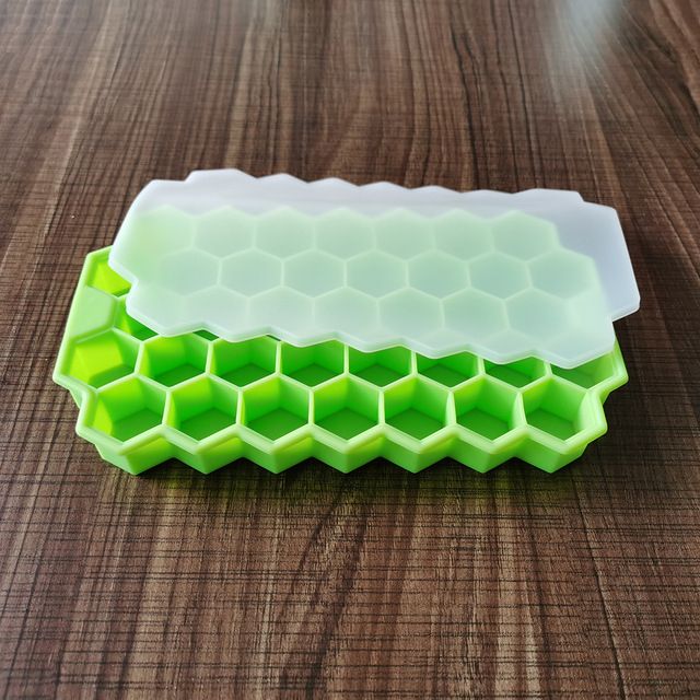 15 Grid Silicone Ice Cube Maker Easy-Release Square Shape Ice Cube Trays Molds Kitchen Bar Pub Wine Ice Blocks Maker Mould Tools-green