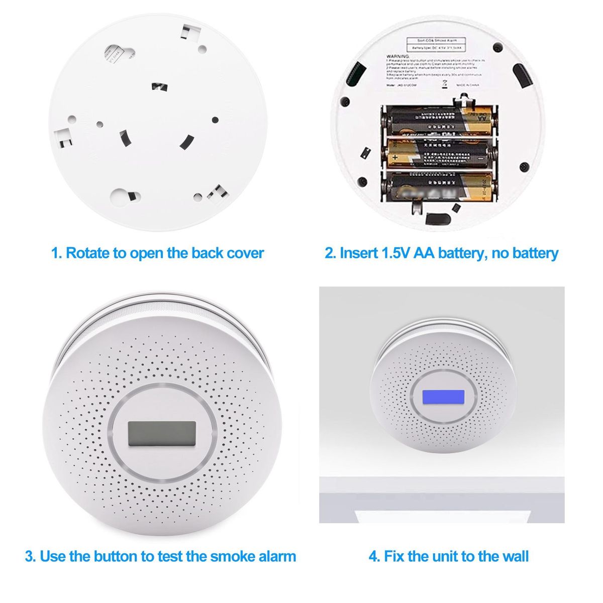 Combination Smoke & Carbon Monoxide Alarm Detector Dual