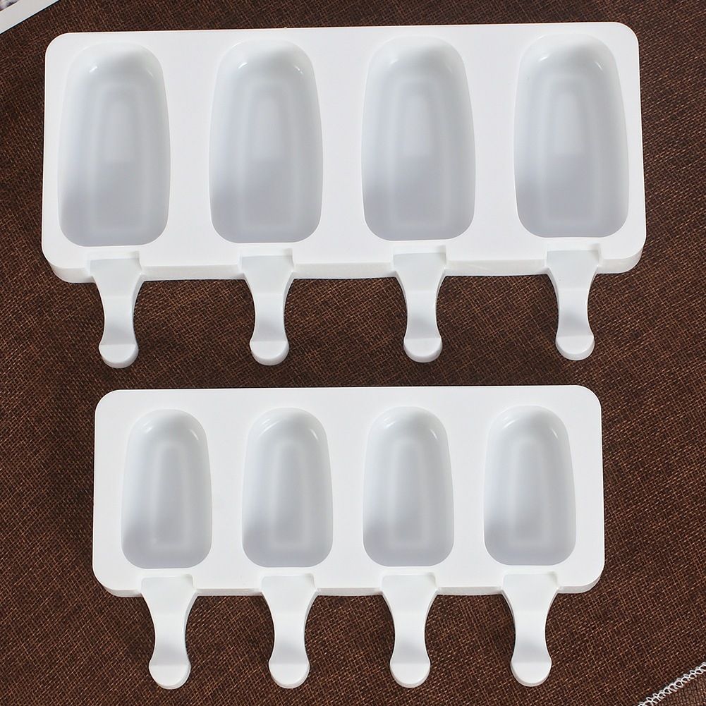 Silicone Ice Cream Mold DIY Handmade Eco-Friendly Popsicle Mold Mousse Dessert Freezer Juice Ice Cube Tray Barrel Maker Mould-50pcs Sticks
