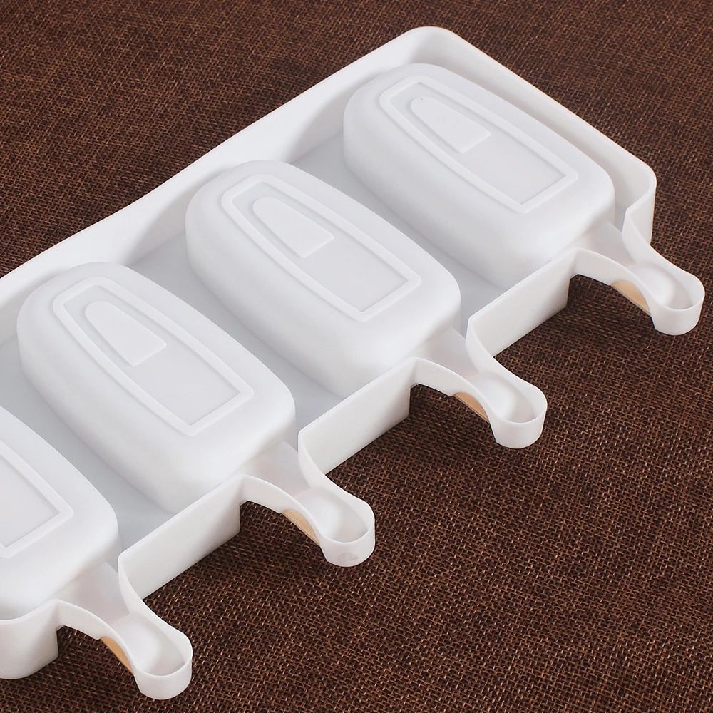 Silicone Ice Cream Mold DIY Handmade Eco-Friendly Popsicle Mold Mousse Dessert Freezer Juice Ice Cube Tray Barrel Maker Mould-50pcs Sticks