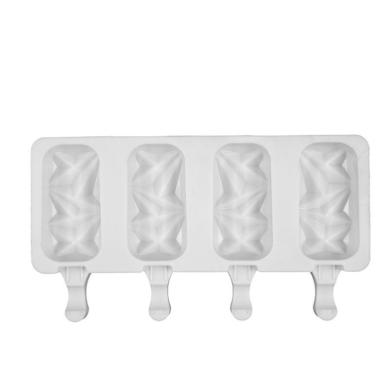 Silicone Ice Cream Mold DIY Handmade Eco-Friendly Popsicle Mold Mousse Dessert Freezer Juice Ice Cube Tray Barrel Maker Mould-50pcs Sticks