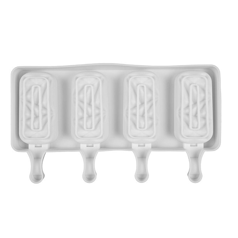 Silicone Ice Cream Mold DIY Handmade Eco-Friendly Popsicle Mold Mousse Dessert Freezer Juice Ice Cube Tray Barrel Maker Mould-50pcs Sticks