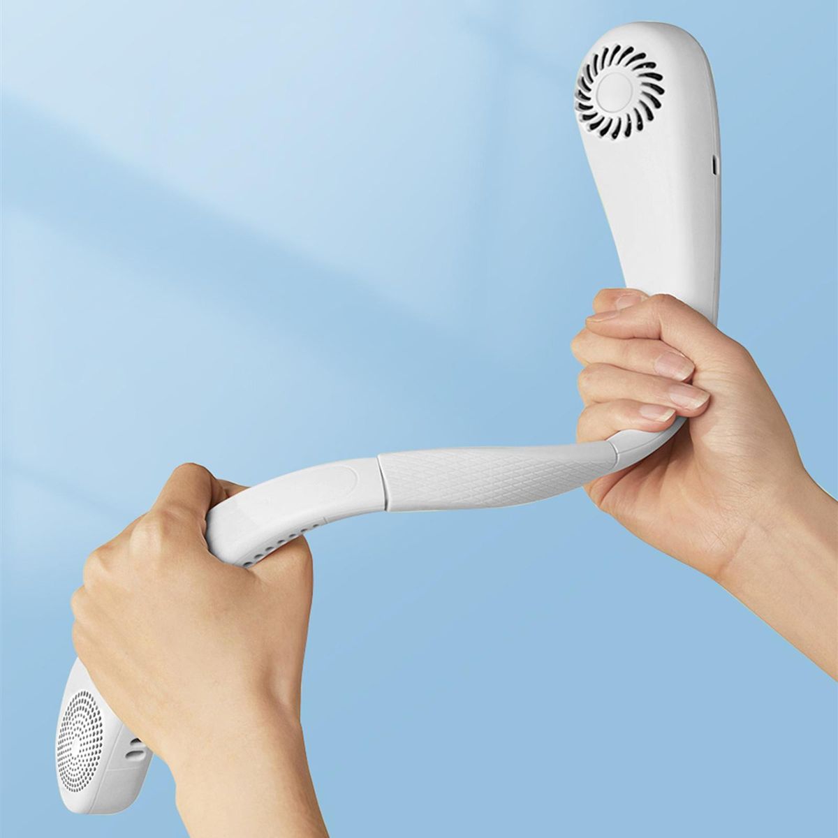Portable Neck Fan Hands Free Bladeless Neck Fan, 360° Cooling Hanging Fan, USB Rechargeable Personal Neck Fan