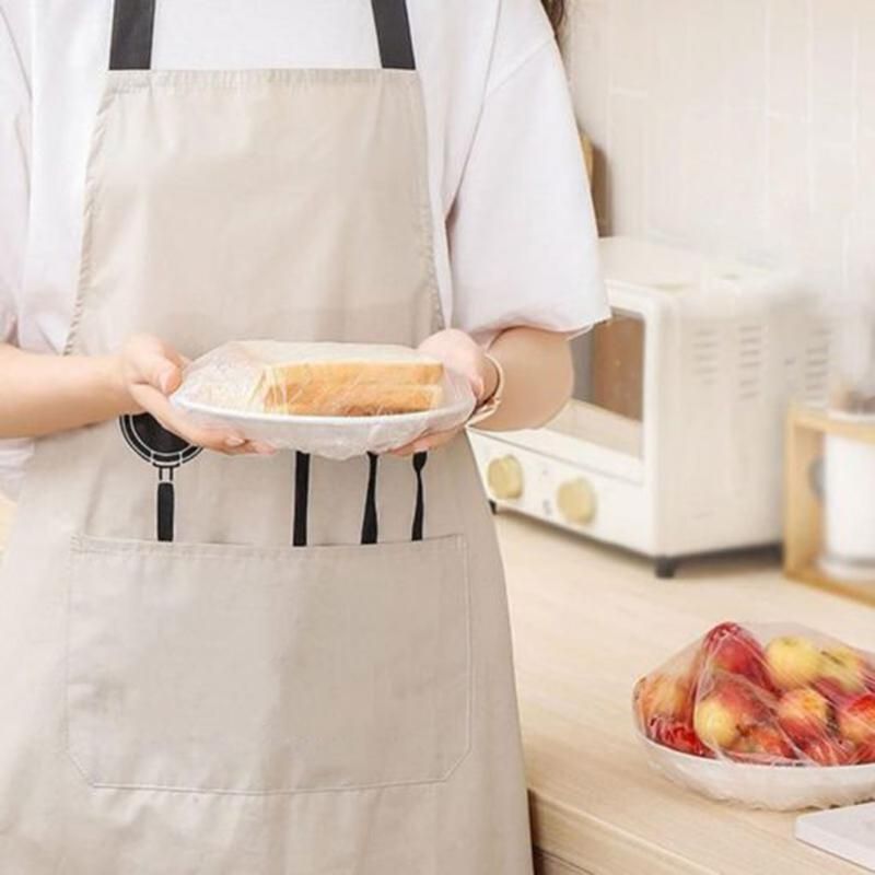 100Pcs Disposable Dustproof Bowl Cover Food Fresh-Clear