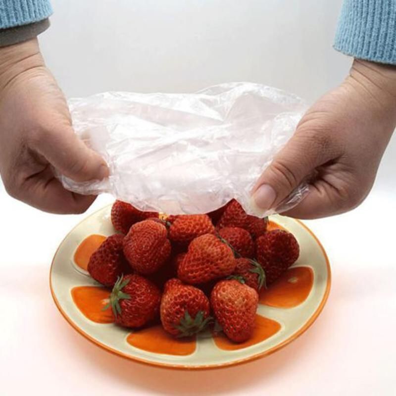 100Pcs Disposable Dustproof Bowl Cover Food Fresh-Clear