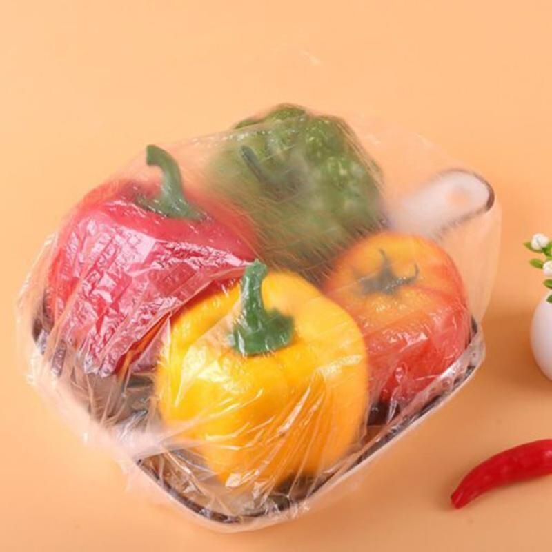 100Pcs Disposable Dustproof Bowl Cover Food Fresh-Clear