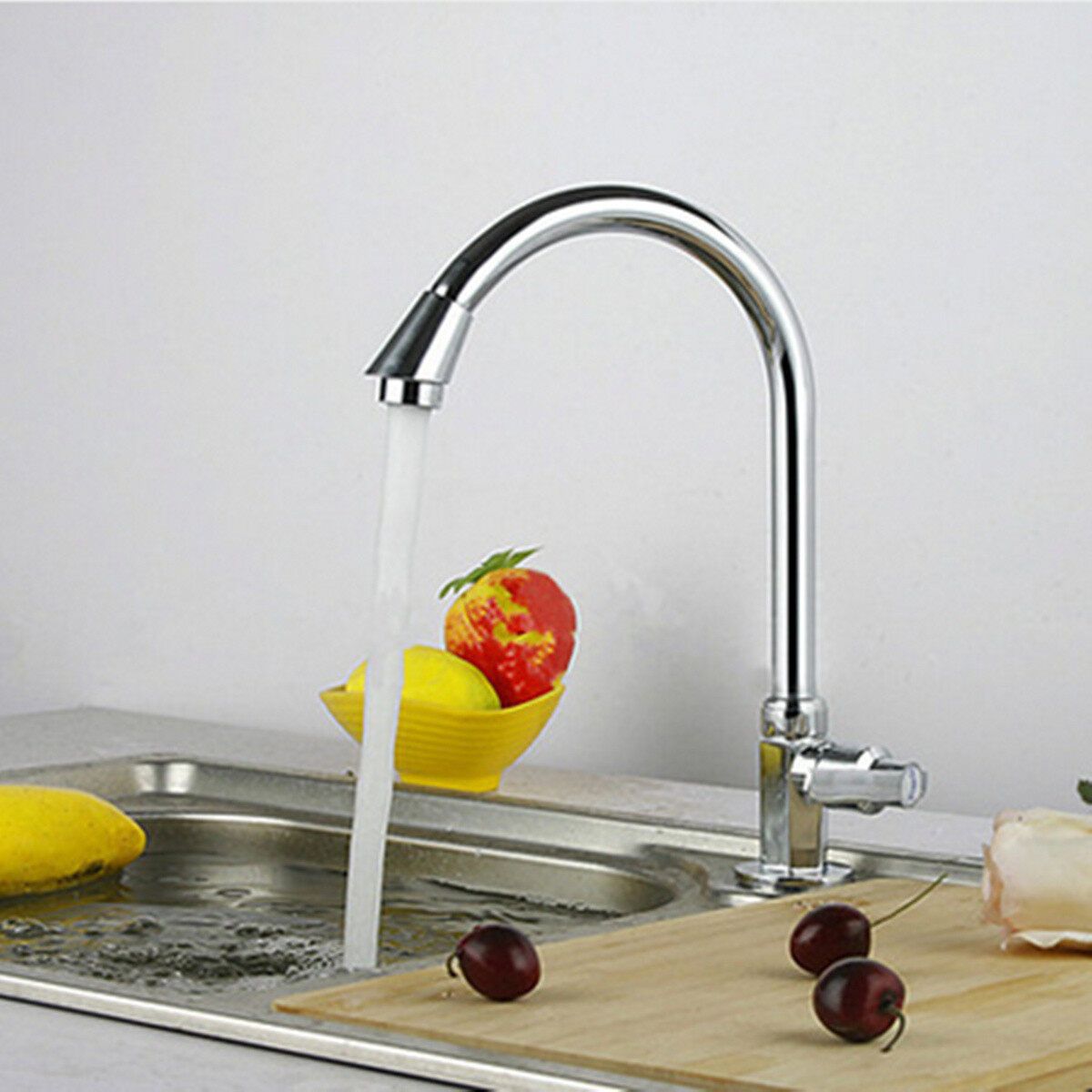 Bathroom Faucet 360° Rotating Chrome Single Hole Water Tap Basin Kitchen Wash Basin Faucet Kitchen Faucet