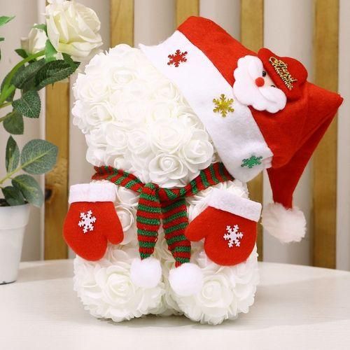 Rose Flower Bear - Christmas Rose Teddy Bear