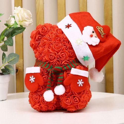 Rose Flower Bear - Christmas Rose Teddy Bear