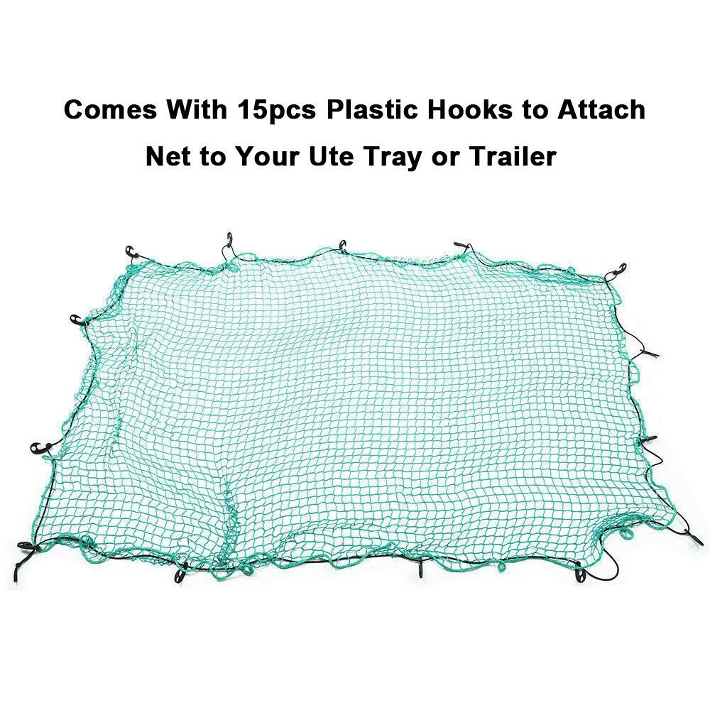 Cargo Net for Pickup Truck Bed Trailer Truck Netting Mesh Stretchable for Transporting Goods with Flexible Rope & Hooks