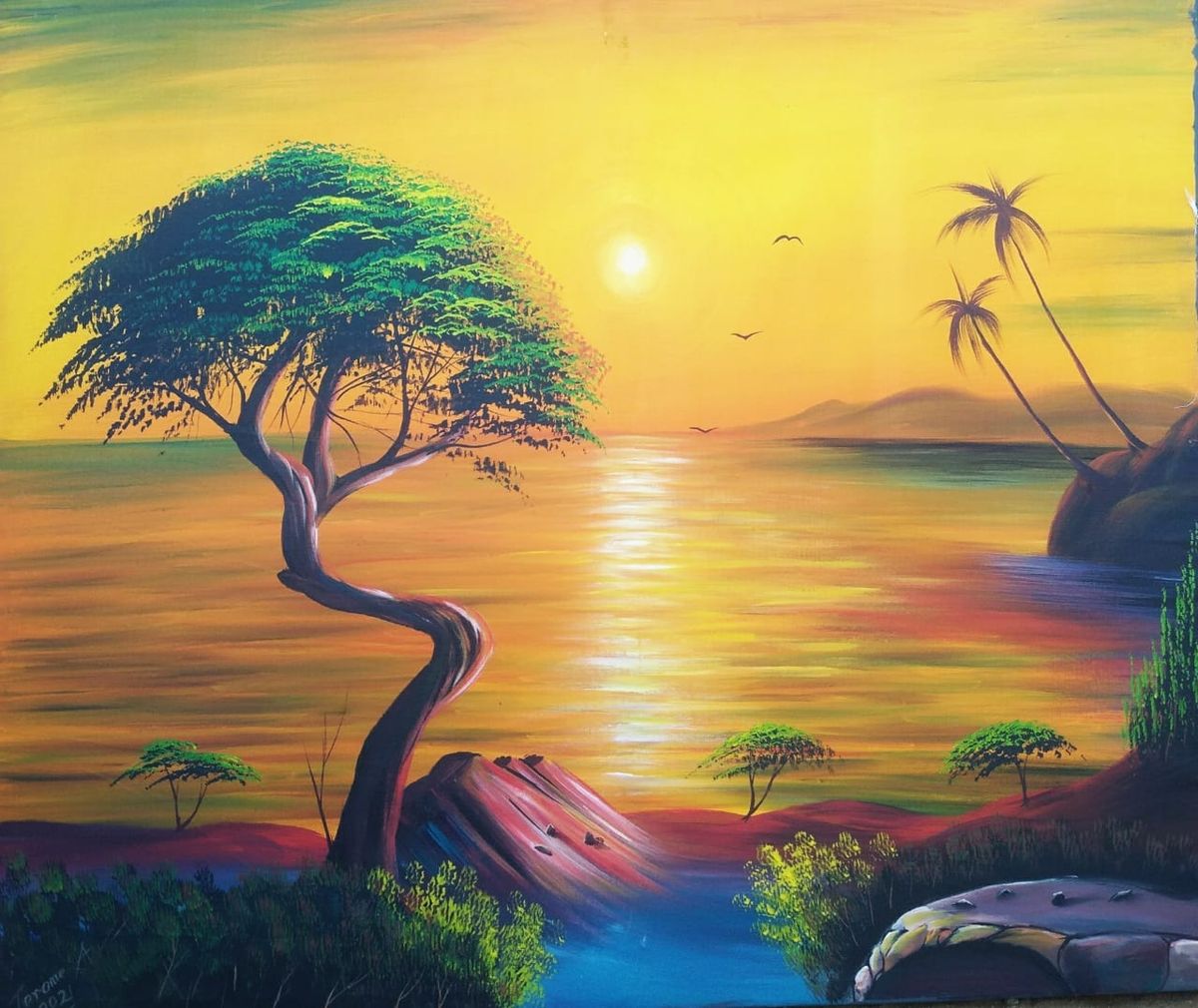 Framed Serenity Painting Artwork Picture HD