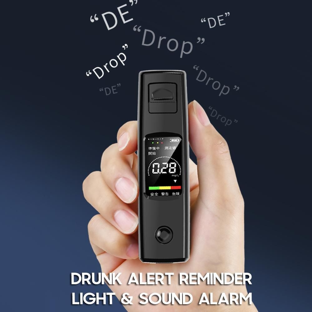 Portable Breathalyzer Non-contact Breath Alcohol Tester Pocket LCD Digital Accurate BAC Detector Analyzer with Sound and Light Alarm for Personal Use