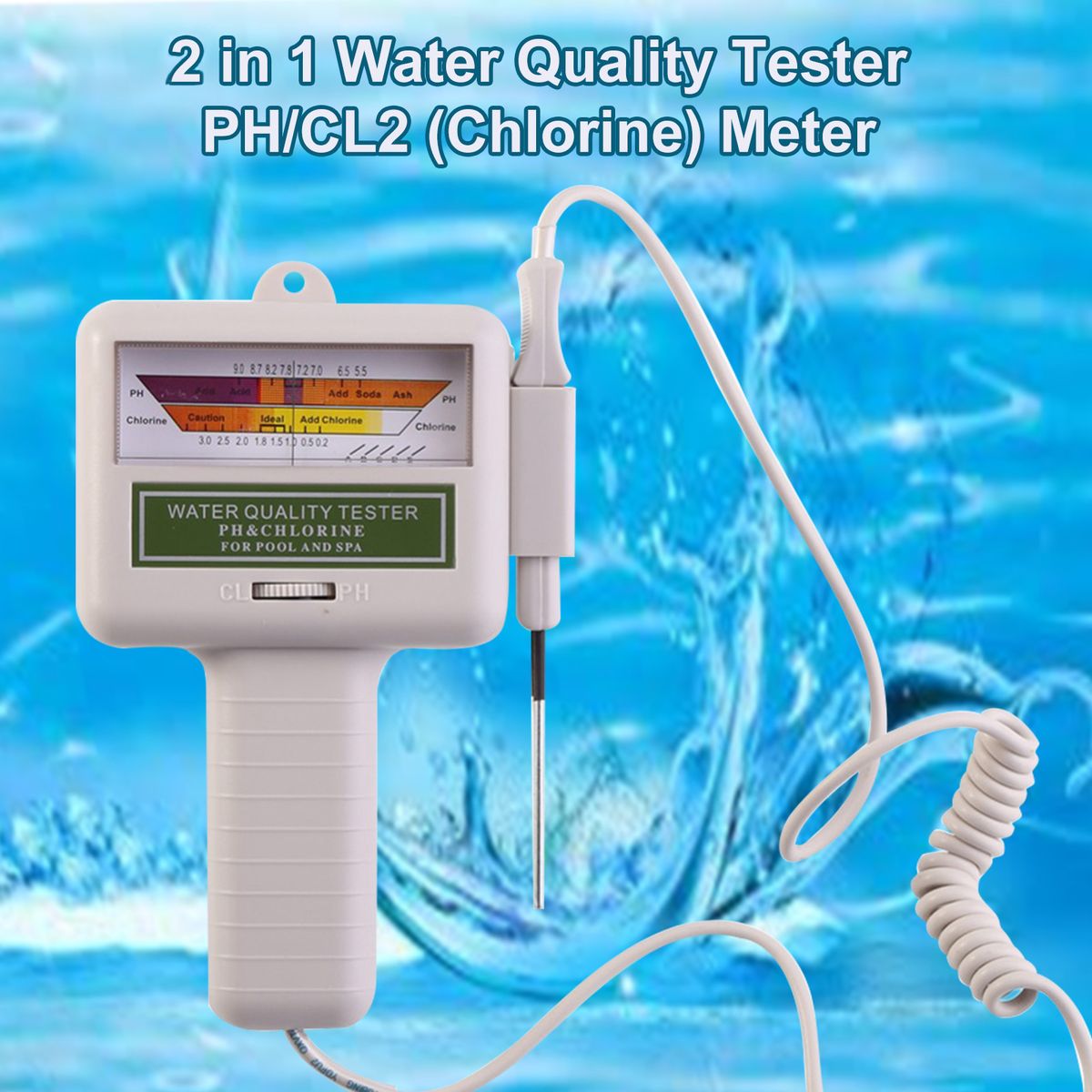 PC101 PH Meter Water Quality Tester PH/CL2 Meter CL2