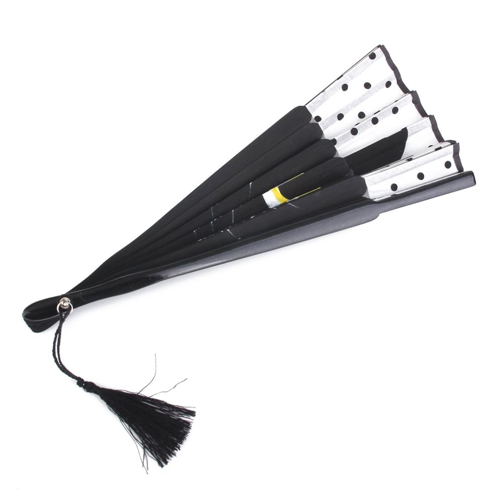Dough Cartoon 21cm Folding Cartoon Handheld Fan Bamboo Fan Women (Black) Cat Kneading Fan Silk Folding