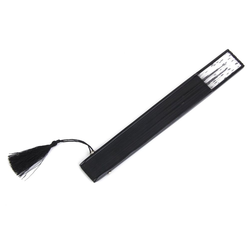 Dough Cartoon 21cm Folding Cartoon Handheld Fan Bamboo Fan Women (Black) Cat Kneading Fan Silk Folding