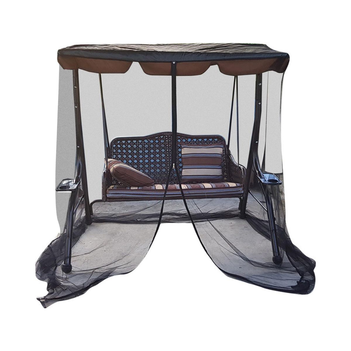 Outdoor Swing Chair Mesh Net Water Resistant Patio Seater Mesh Canopy Cover