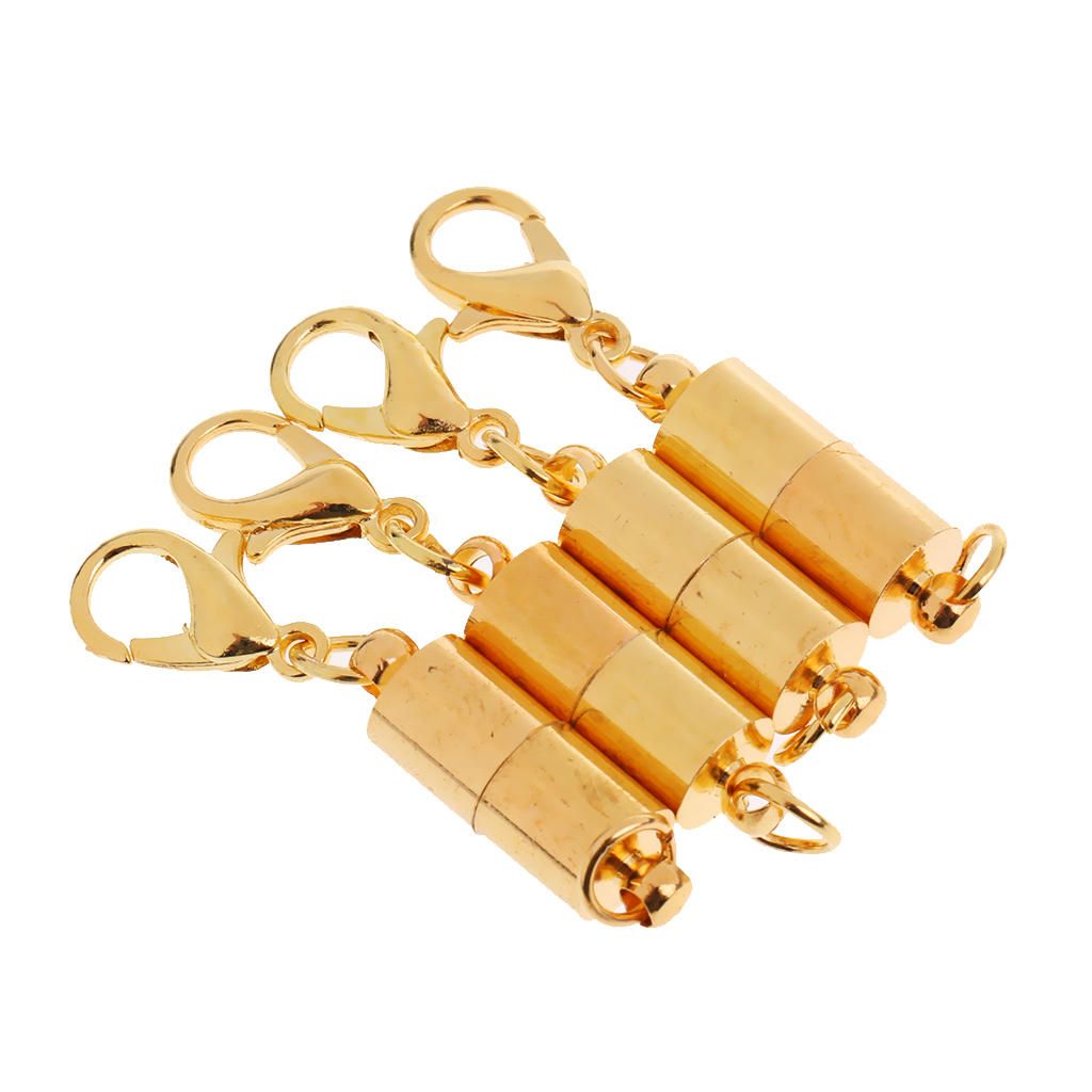 4pcs Carabiner Magnetic Clasp Gold Metal Jewelery Clasps Extender