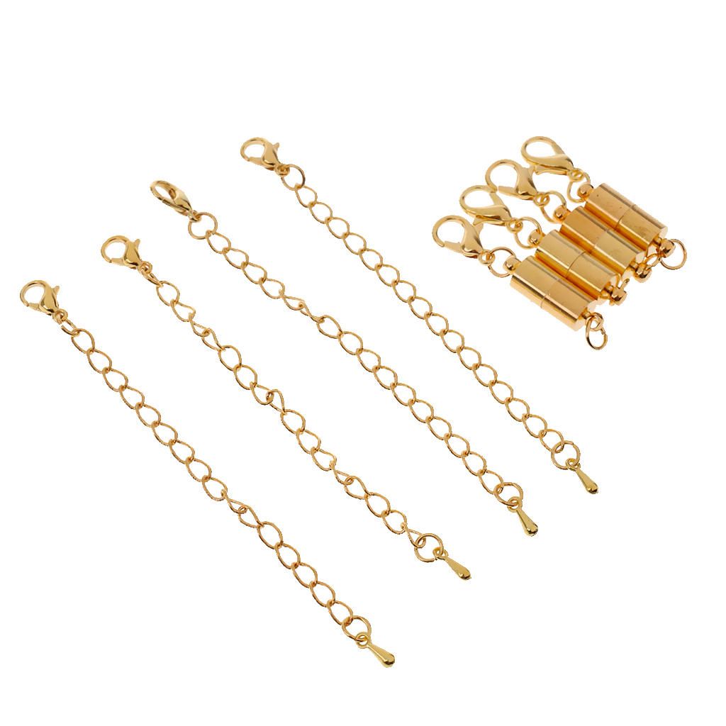 4pcs Carabiner Magnetic Clasp Gold Metal Jewelery Clasps Extender